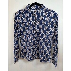 Lulu-B Navy Quarter Zip Long Sleeve Pullover‎ Top Women's